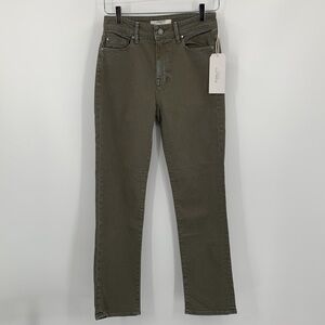 Fidelity Jimi Memphis skinny jeans distressing mid-rise denim sage green new 25